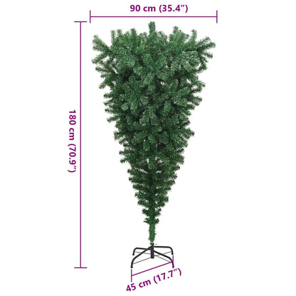 vidaXL Umgedrehter künstlicher vorbeleuchteter Weihnachtsbaum 180 cm