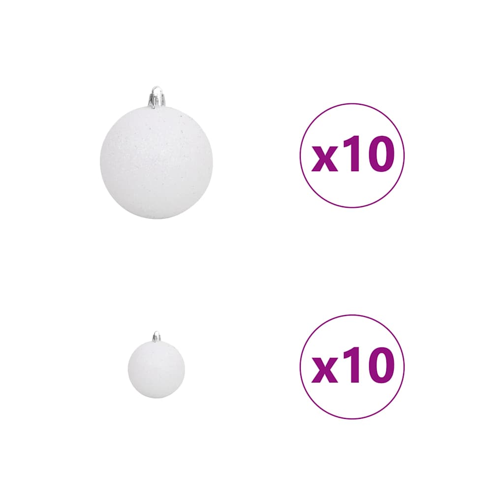 vidaXL Umgekehrter künstlicher bereits beleuchteter Weihnachtsbaum mit Kugel-Set