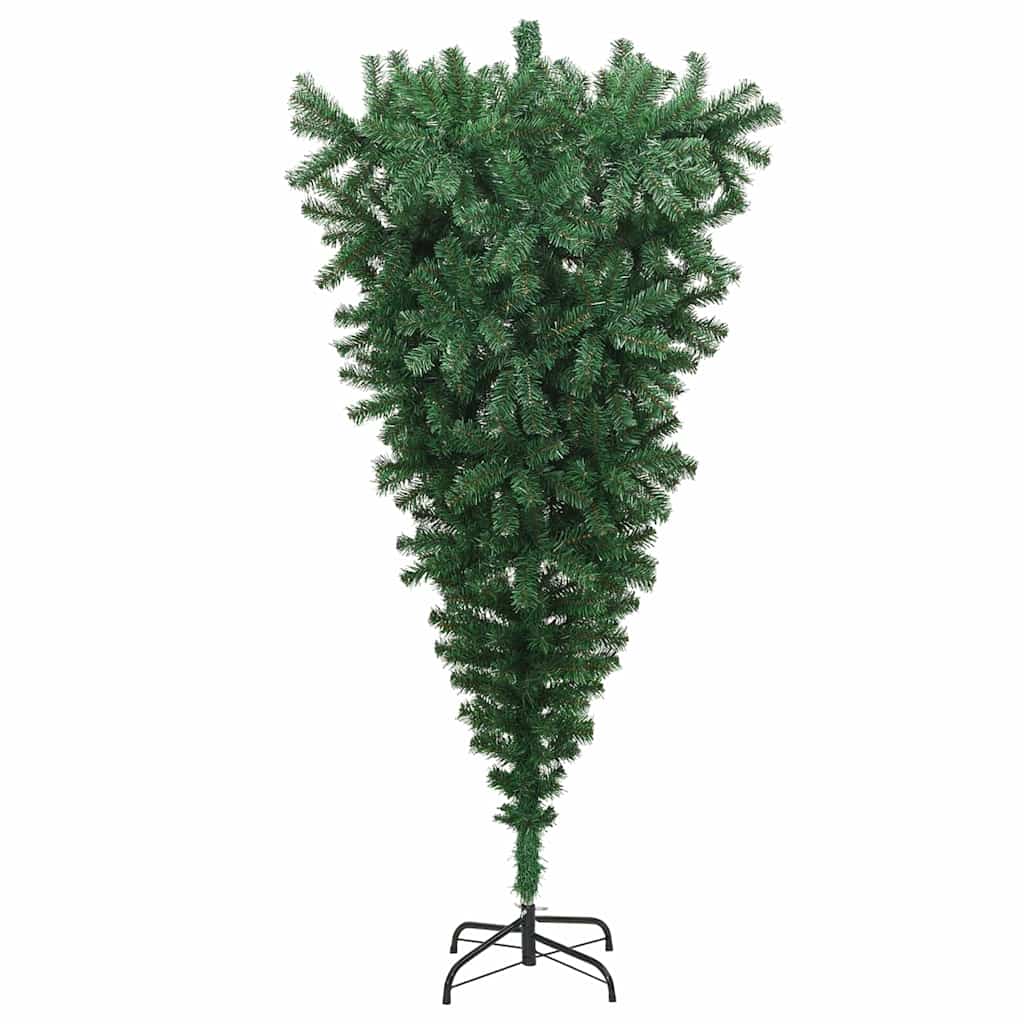 vidaXL Umgedrehter Kunst Weihnachtsbaum mit Kugelset Grün 180 cm PVC