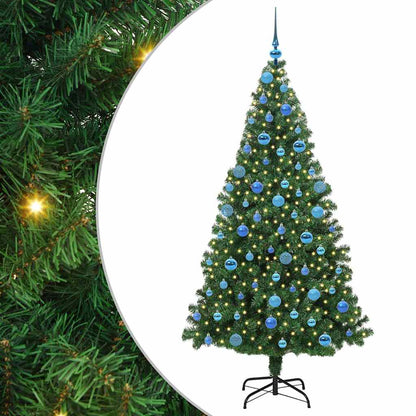 vidaXL Umgedrehter Kunst Weihnachtsbaum mit Kugelset Grün 180 cm PVC