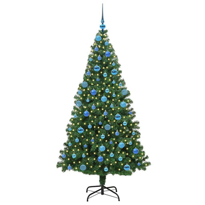 vidaXL Umgedrehter Kunst Weihnachtsbaum mit Kugelset Grün 180 cm PVC