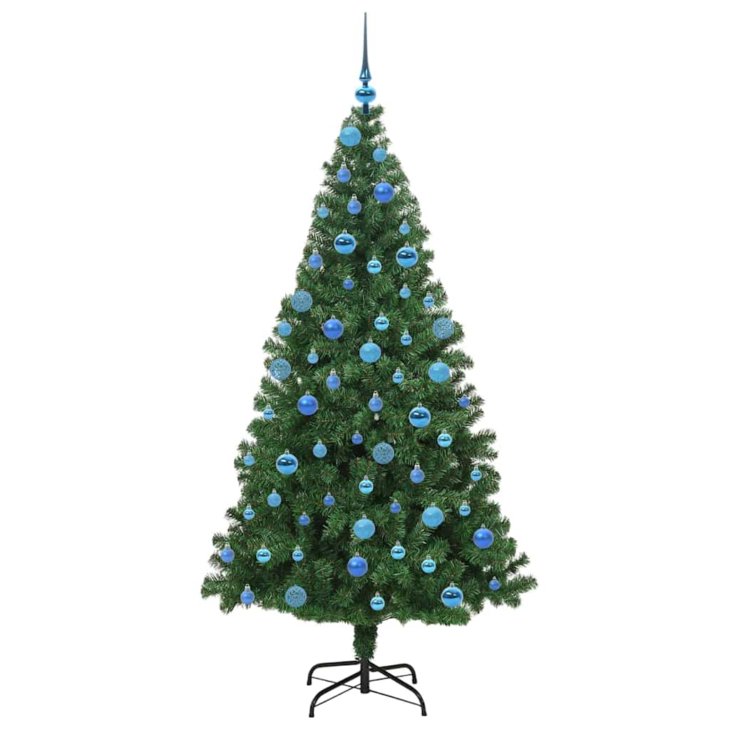 vidaXL Umgedrehter Kunst Weihnachtsbaum mit Kugelset Grün 180 cm PVC