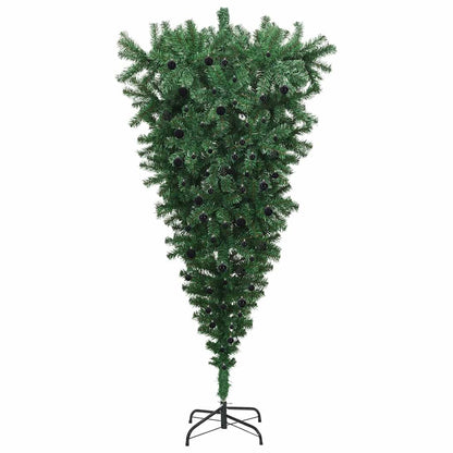 vidaXL Umgedrehter Kunst Weihnachtsbaum mit Kugelset Grün 240 cm PVC