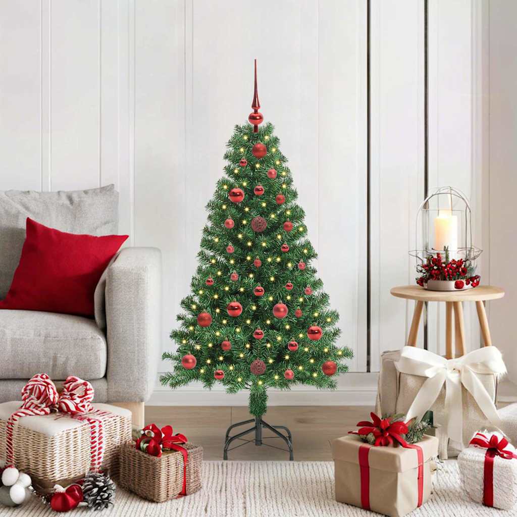 vidaXL Künstlicher Weihnachtsbaum mit 150 LEDs mit Ständer Grün 120 cm