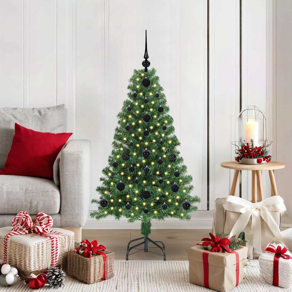 vidaXL Künstlicher Weihnachtsbaum mit 150 LEDs mit Ständer Grün 120 cm