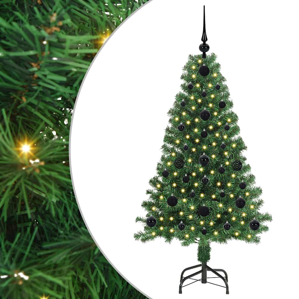 vidaXL Künstlicher Weihnachtsbaum mit 150 LEDs mit Ständer Grün 120 cm