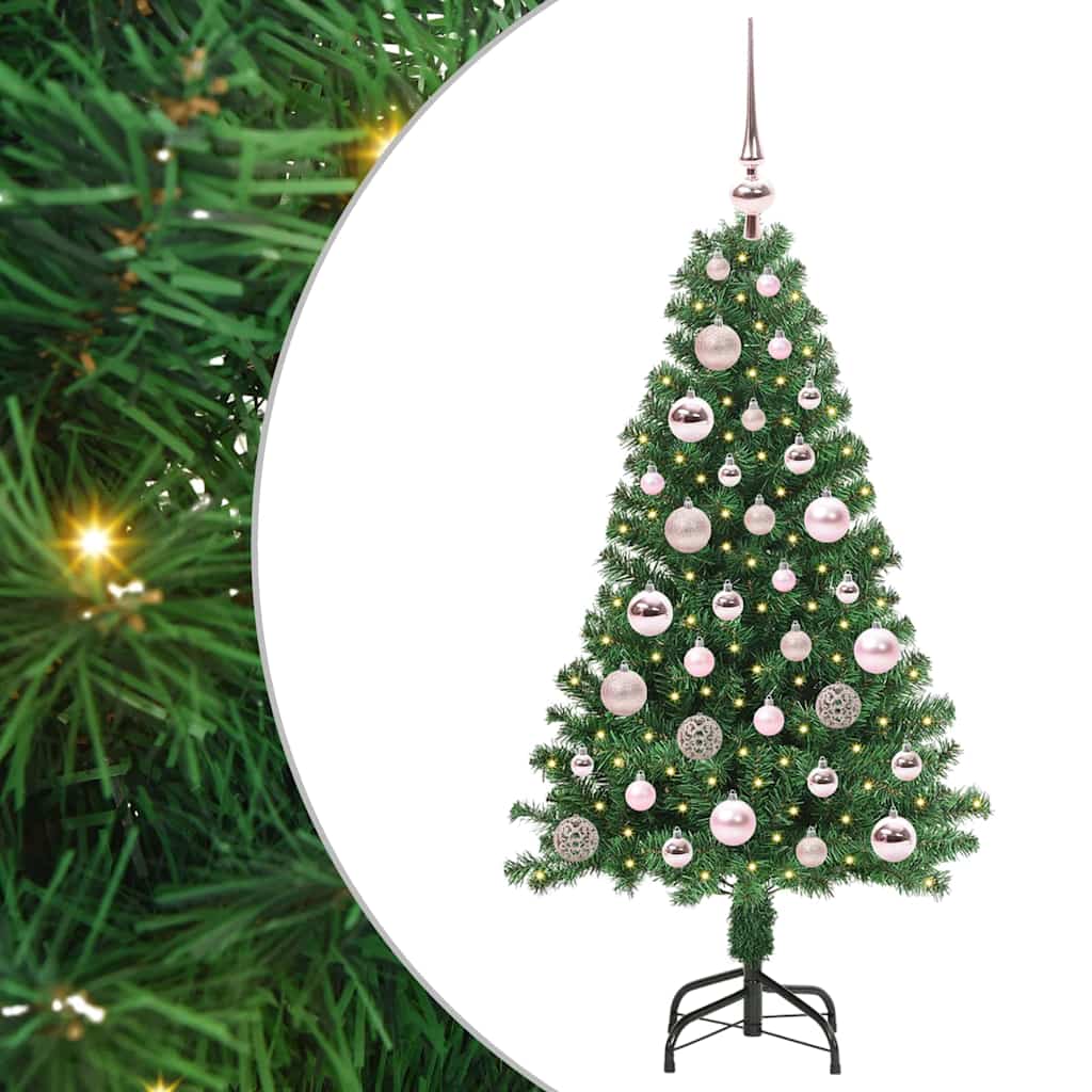 vidaXL Künstlicher Weihnachtsbaum mit 150 LEDs mit Ständer Grün 120 cm