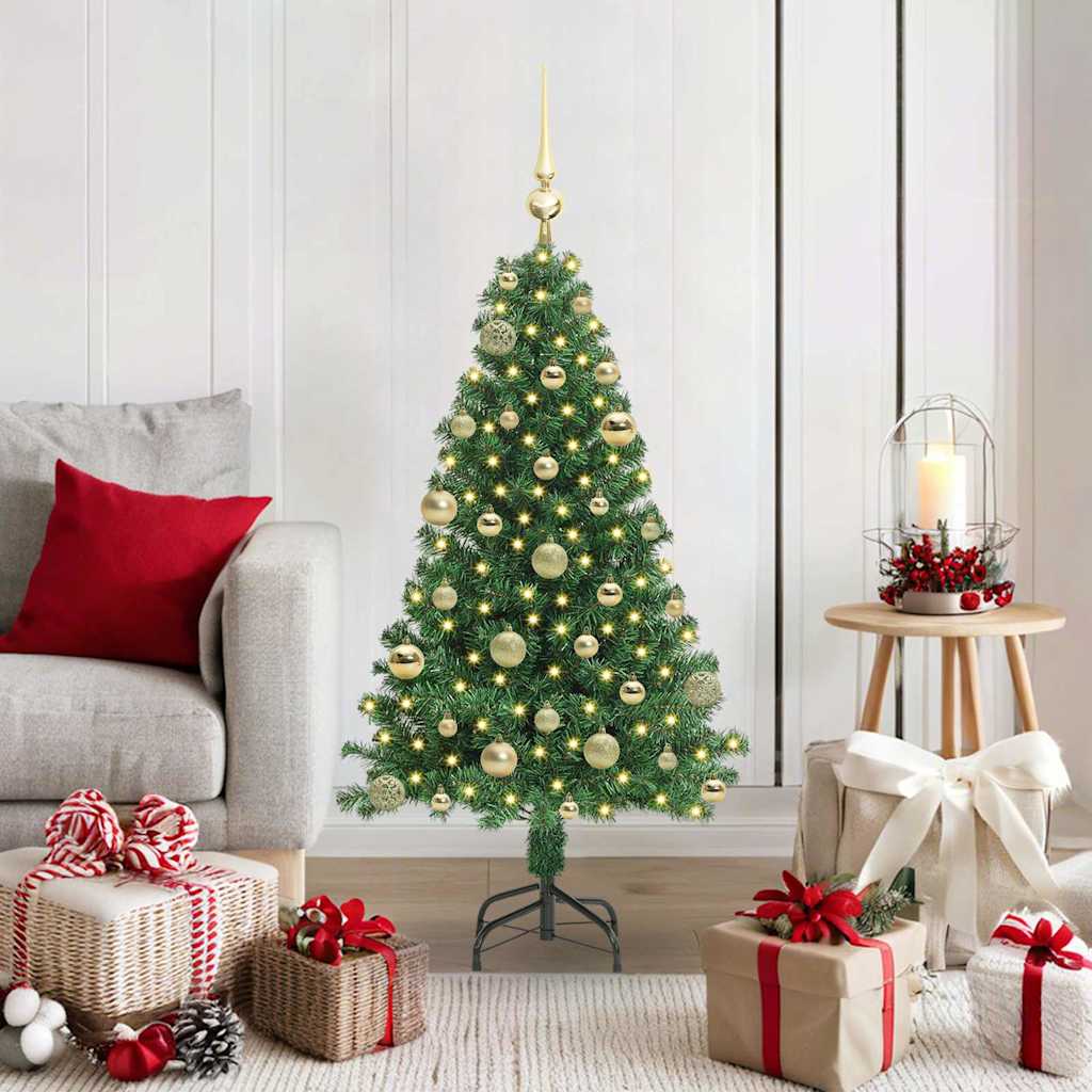 vidaXL Künstlicher Weihnachtsbaum mit 150 LEDs mit Ständer Grün 120 cm