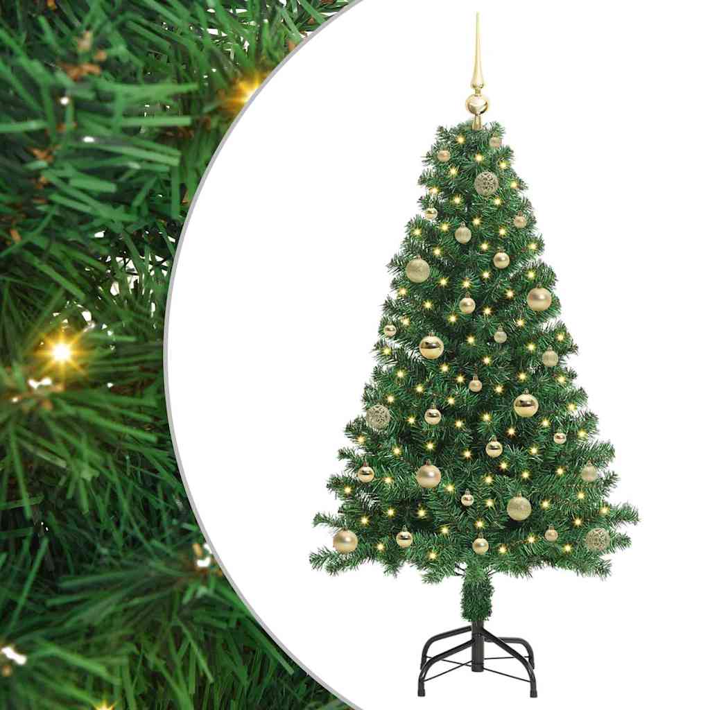 vidaXL Künstlicher Weihnachtsbaum mit 150 LEDs mit Ständer Grün 150 cm