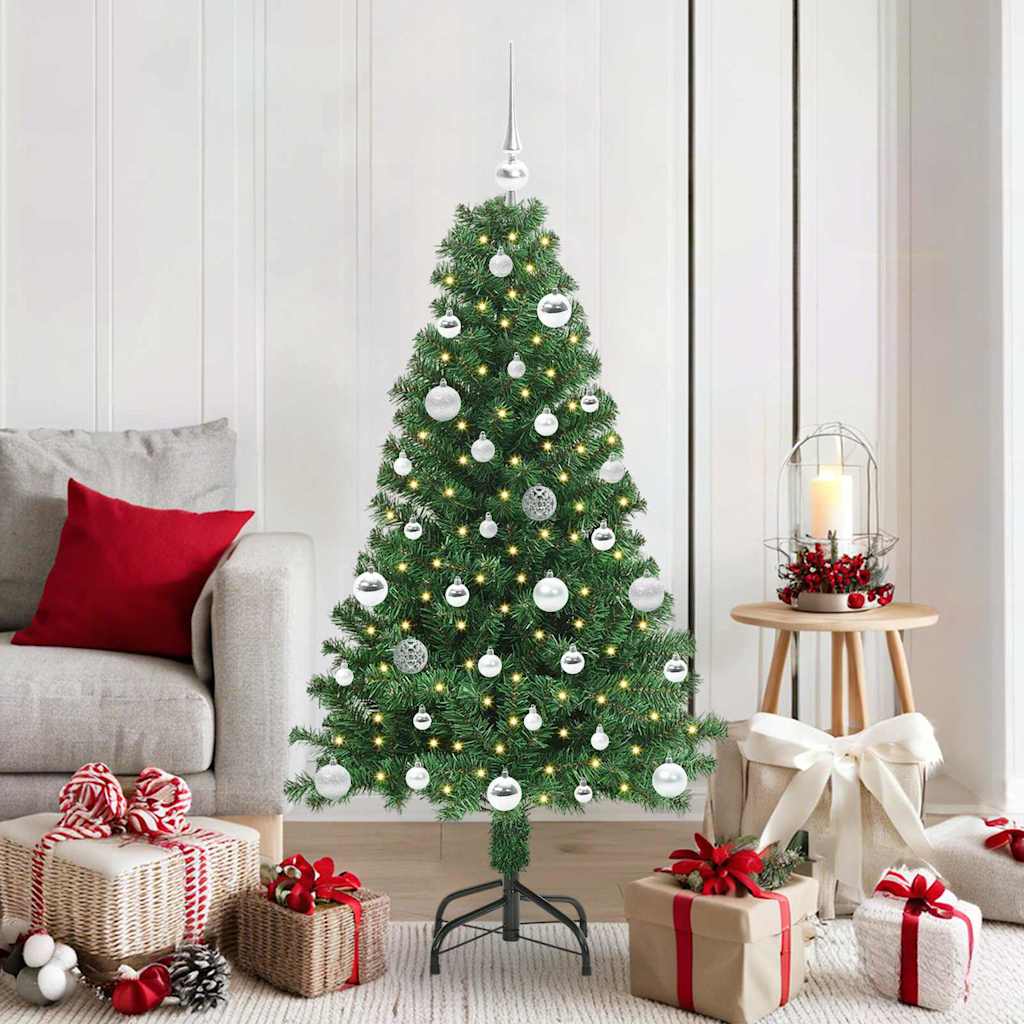 vidaXL Künstlicher Weihnachtsbaum mit 150 LEDs mit Ständer Grün 150 cm