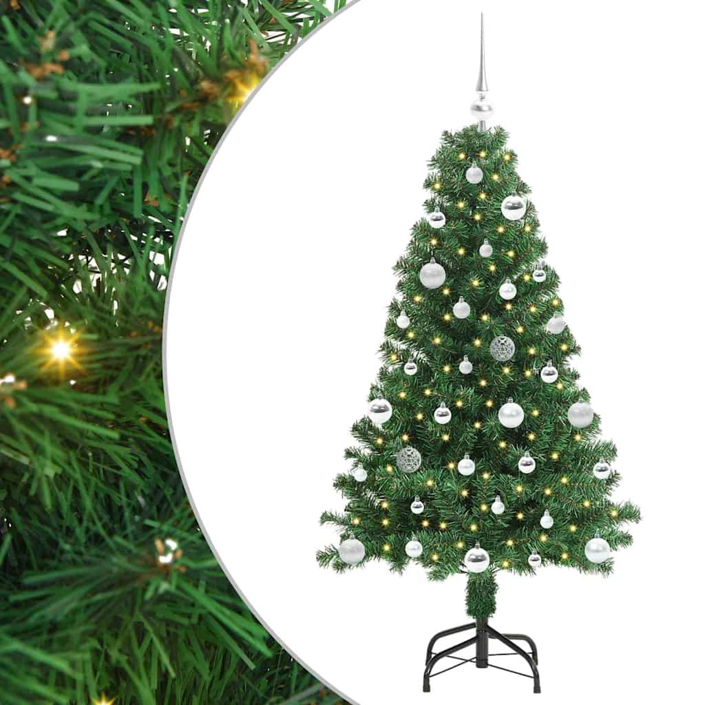 vidaXL Künstlicher Weihnachtsbaum mit 150 LEDs mit Ständer Grün 150 cm