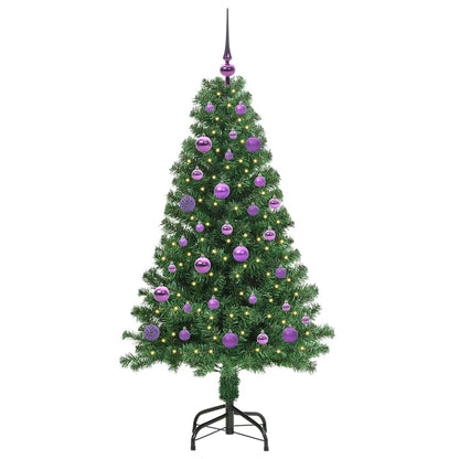 Künstlicher Weihnachtsbaum mit 150 LEDs mit Ständer Grün 150 cm