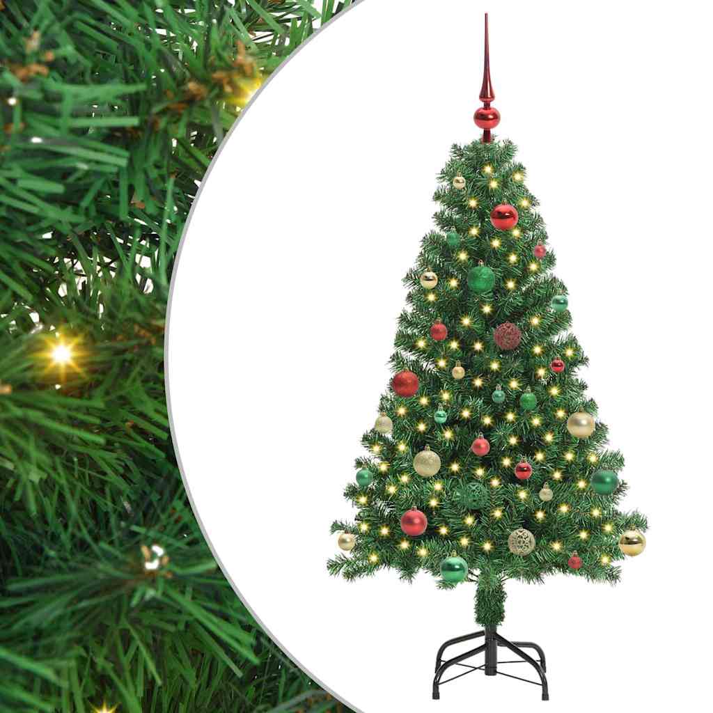 vidaXL Künstlicher Weihnachtsbaum mit 150 LEDs mit Ständer Grün 150 cm