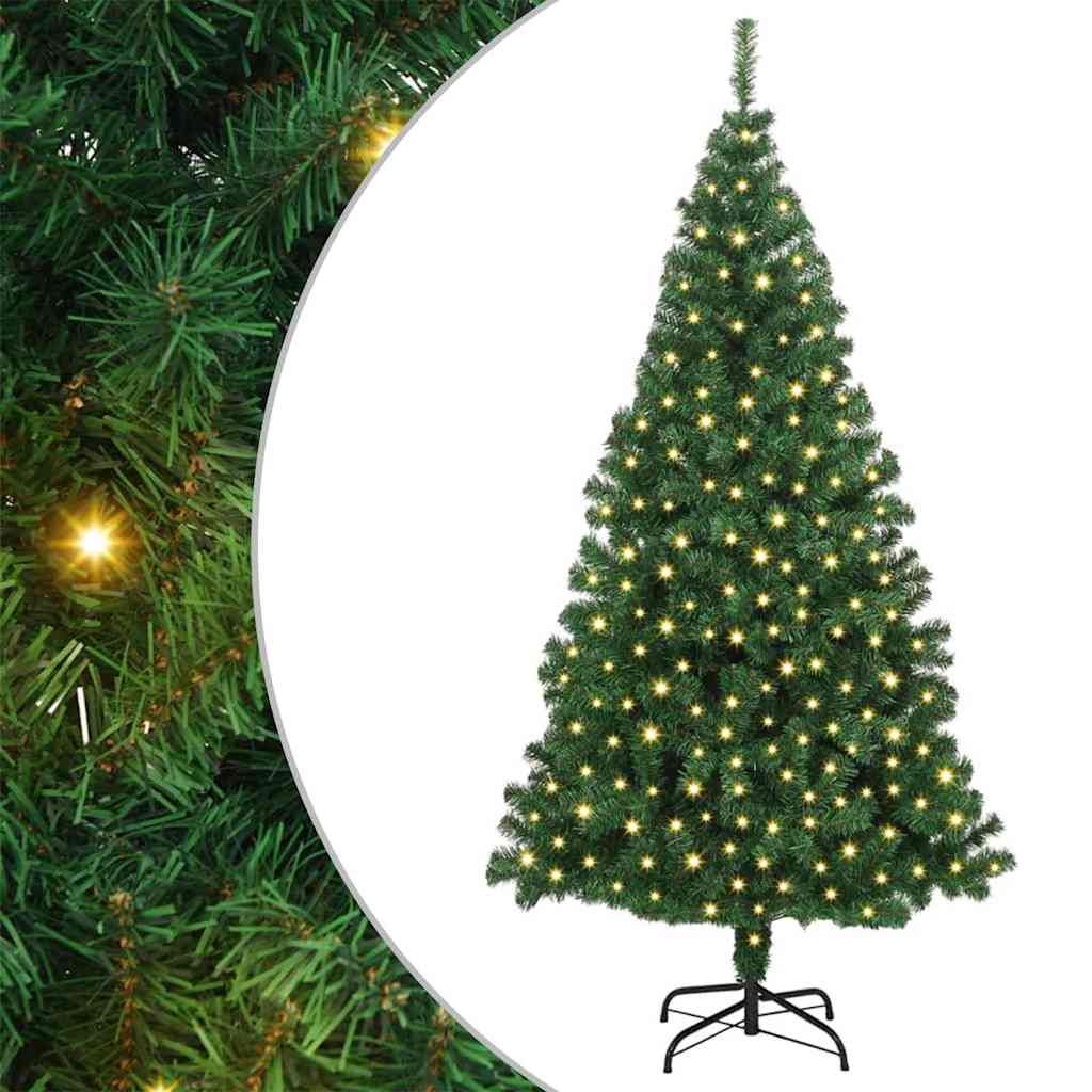 Künstlicher Weihnachtsbaum mit 300 LEDs mit Ständer Grün 180 cm
