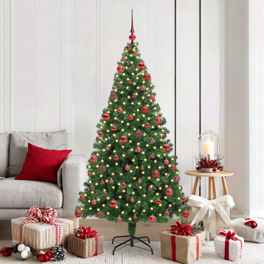 vidaXL Künstlicher Weihnachtsbaum mit 300 LEDs mit Ständer Grün 180 cm