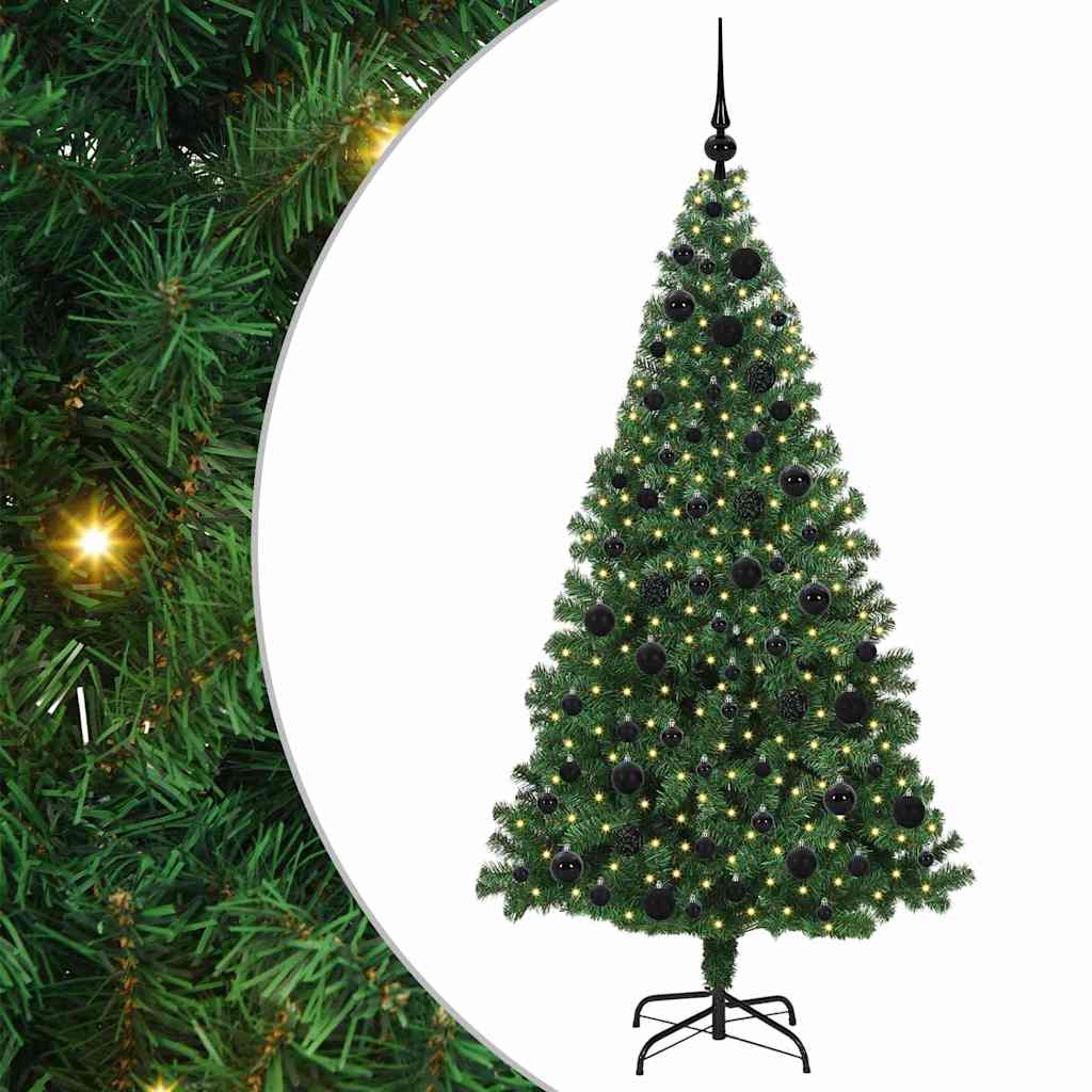 vidaXL Künstlicher Weihnachtsbaum mit 300 LEDs mit Ständer Grün 180 cm