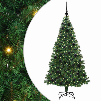vidaXL Künstlicher Weihnachtsbaum mit 300 LEDs mit Ständer Grün 180 cm