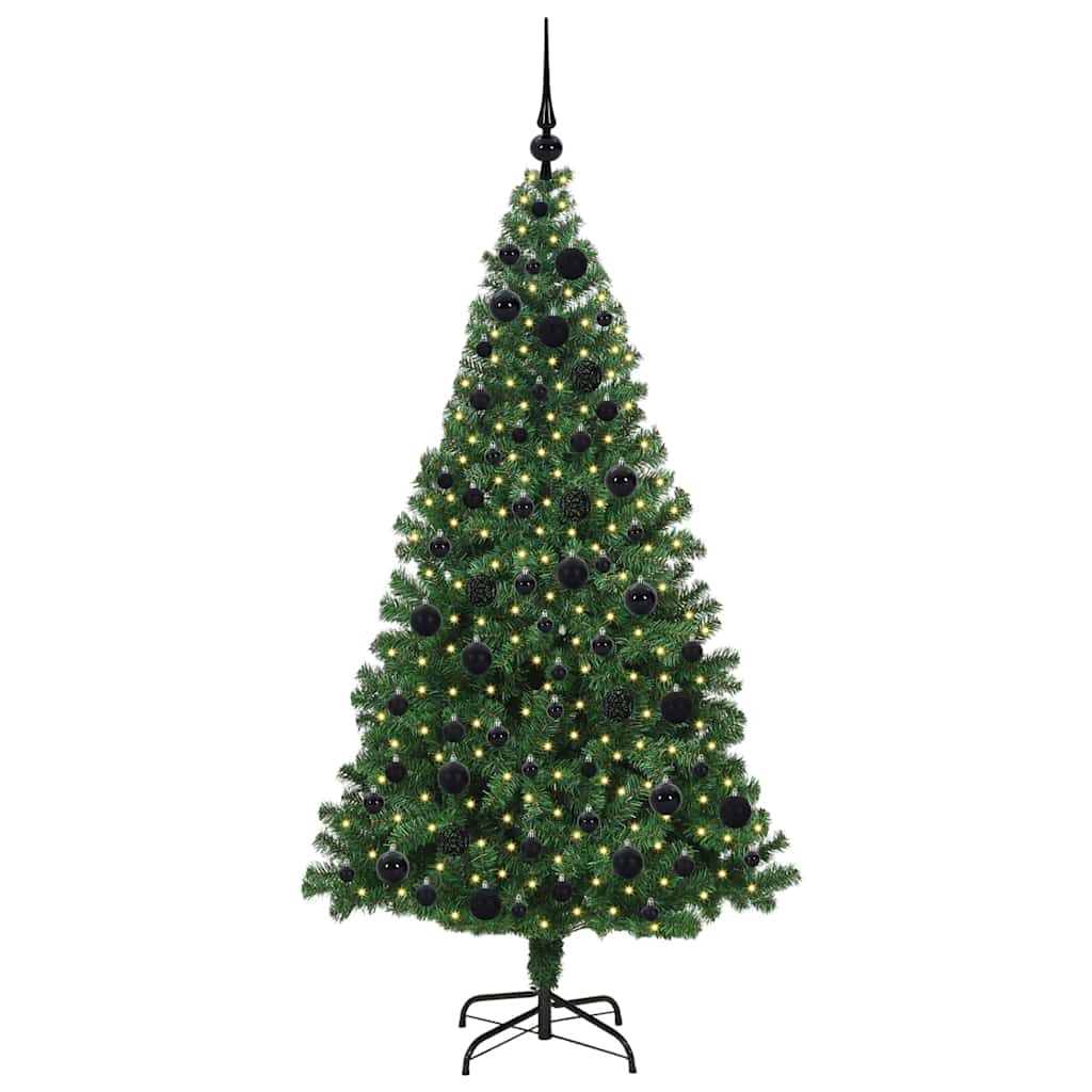vidaXL Künstlicher Weihnachtsbaum mit 300 LEDs mit Ständer Grün 180 cm