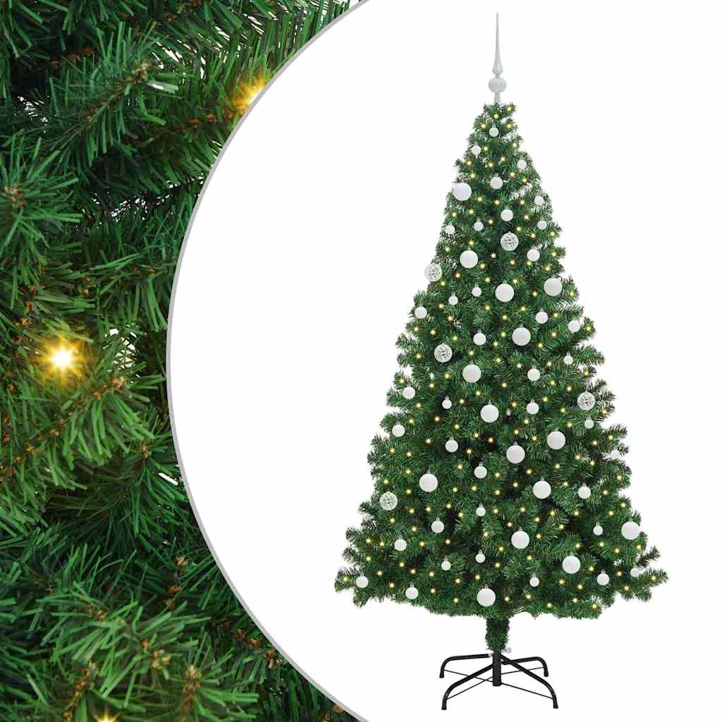 vidaXL Künstlicher Weihnachtsbaum mit 300 LEDs mit Ständer Grün 180 cm