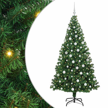 vidaXL Künstlicher Weihnachtsbaum mit 300 LEDs mit Ständer Grün 180 cm
