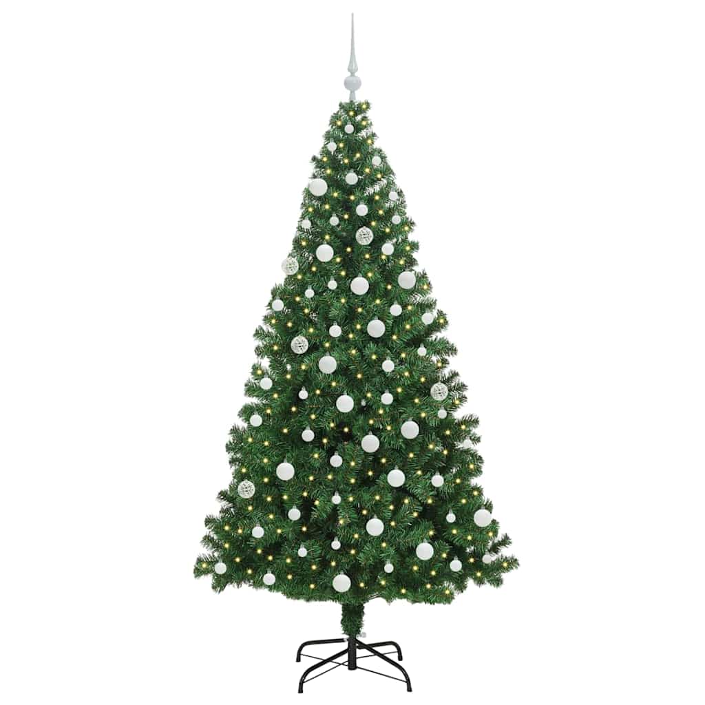 vidaXL Künstlicher Weihnachtsbaum mit 300 LEDs mit Ständer Grün 180 cm