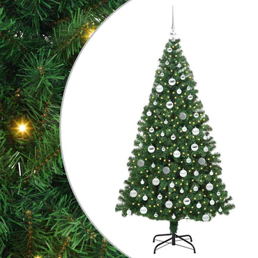 vidaXL Künstlicher Weihnachtsbaum mit 300 LEDs mit Ständer Grün 180 cm