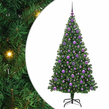 vidaXL Künstlicher Weihnachtsbaum mit 300 LEDs mit Ständer Grün 180 cm