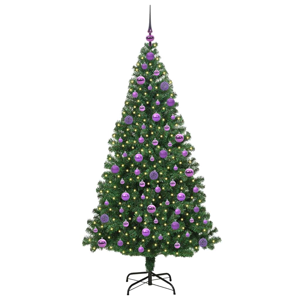 Künstlicher Weihnachtsbaum mit 300 LEDs mit Ständer Grün 180 cm