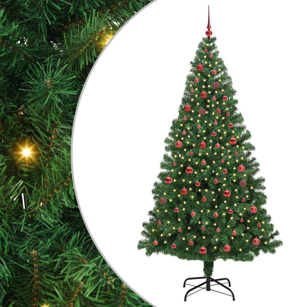 Künstlicher Weihnachtsbaum mit 300 LEDs mit Ständer Grün 210 cm