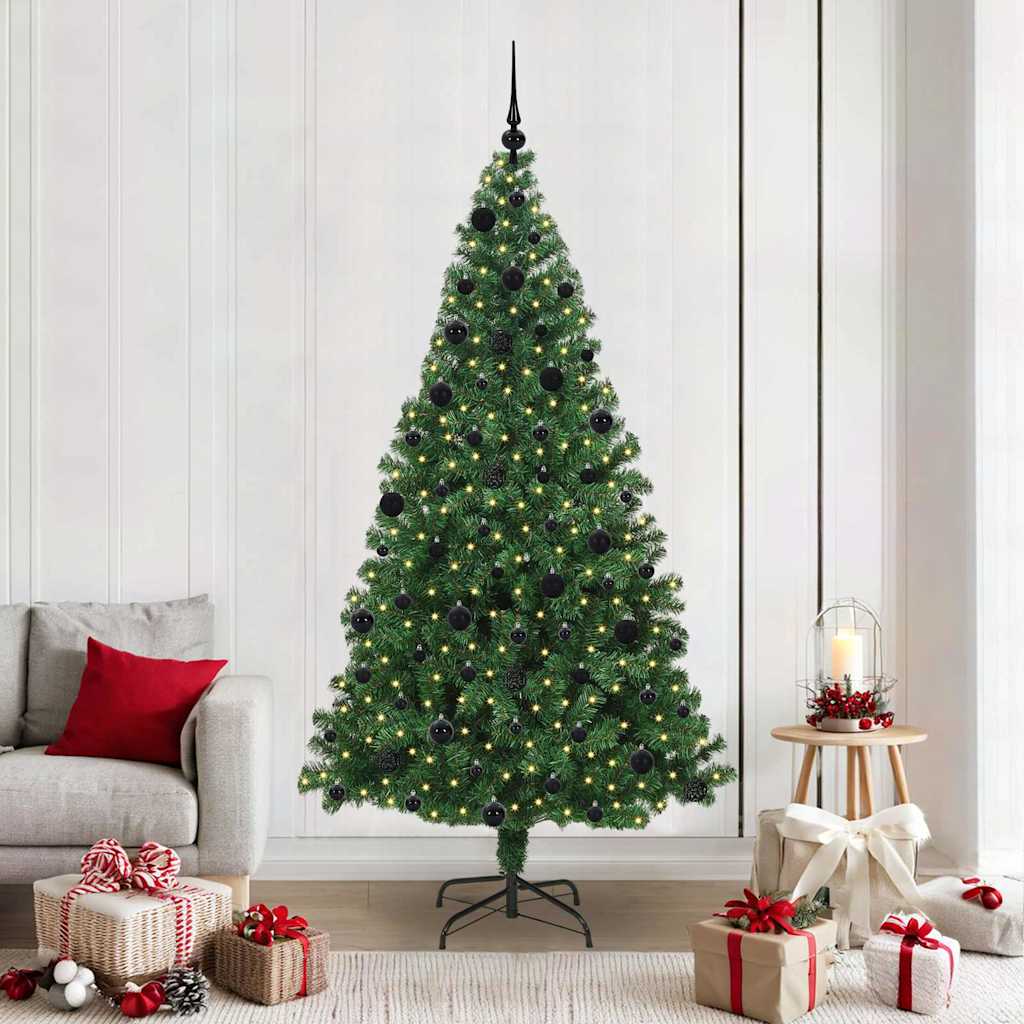 vidaXL Künstlicher Weihnachtsbaum mit 300 LEDs mit Ständer Grün 210 cm