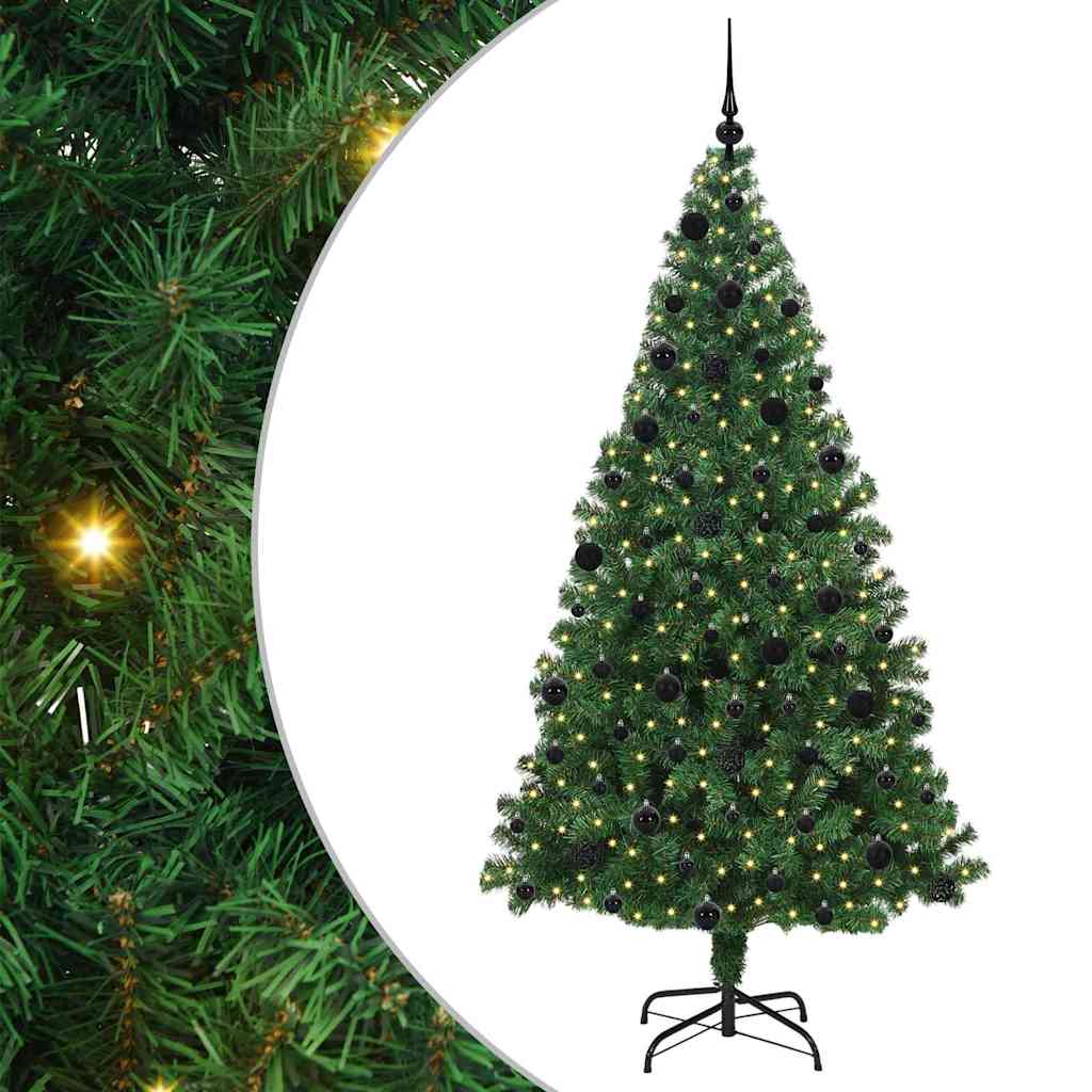vidaXL Künstlicher Weihnachtsbaum mit 300 LEDs mit Ständer Grün 210 cm