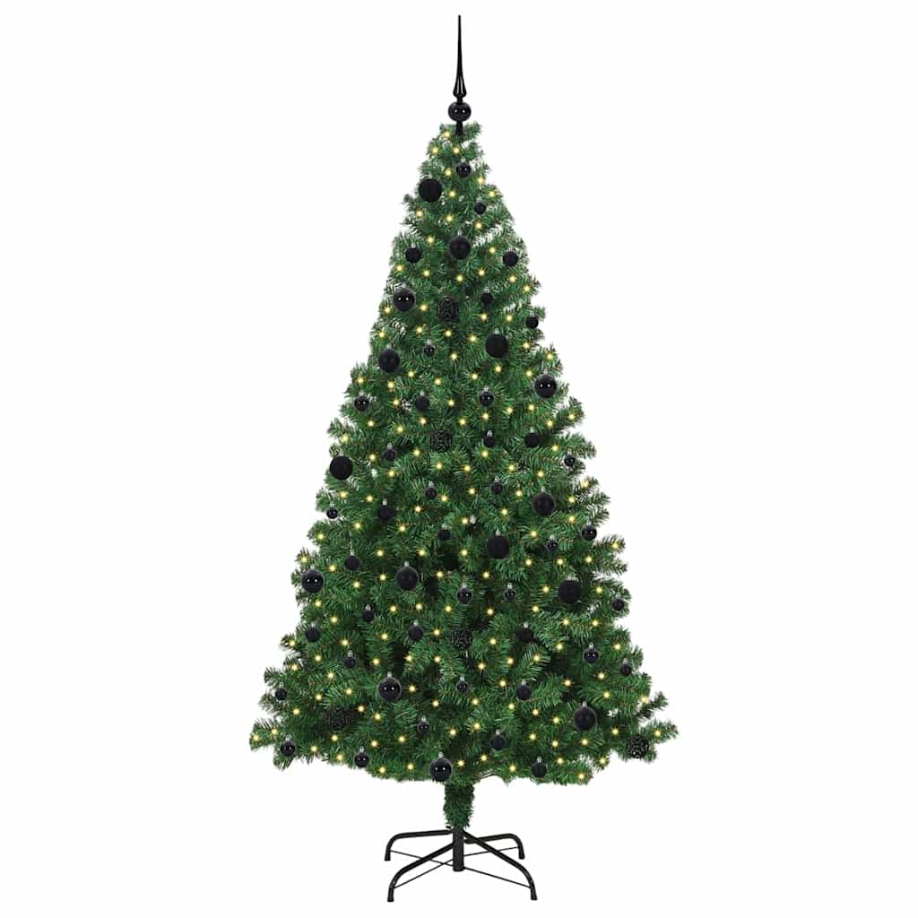 vidaXL Künstlicher Weihnachtsbaum mit 300 LEDs mit Ständer Grün 210 cm