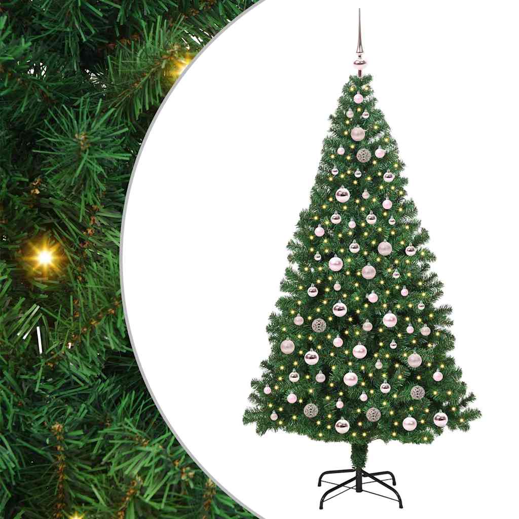 vidaXL Künstlicher Weihnachtsbaum mit 300 LEDs mit Ständer Grün 210 cm