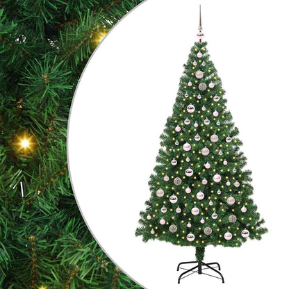 vidaXL Künstlicher Weihnachtsbaum mit 300 LEDs mit Ständer Grün 210 cm