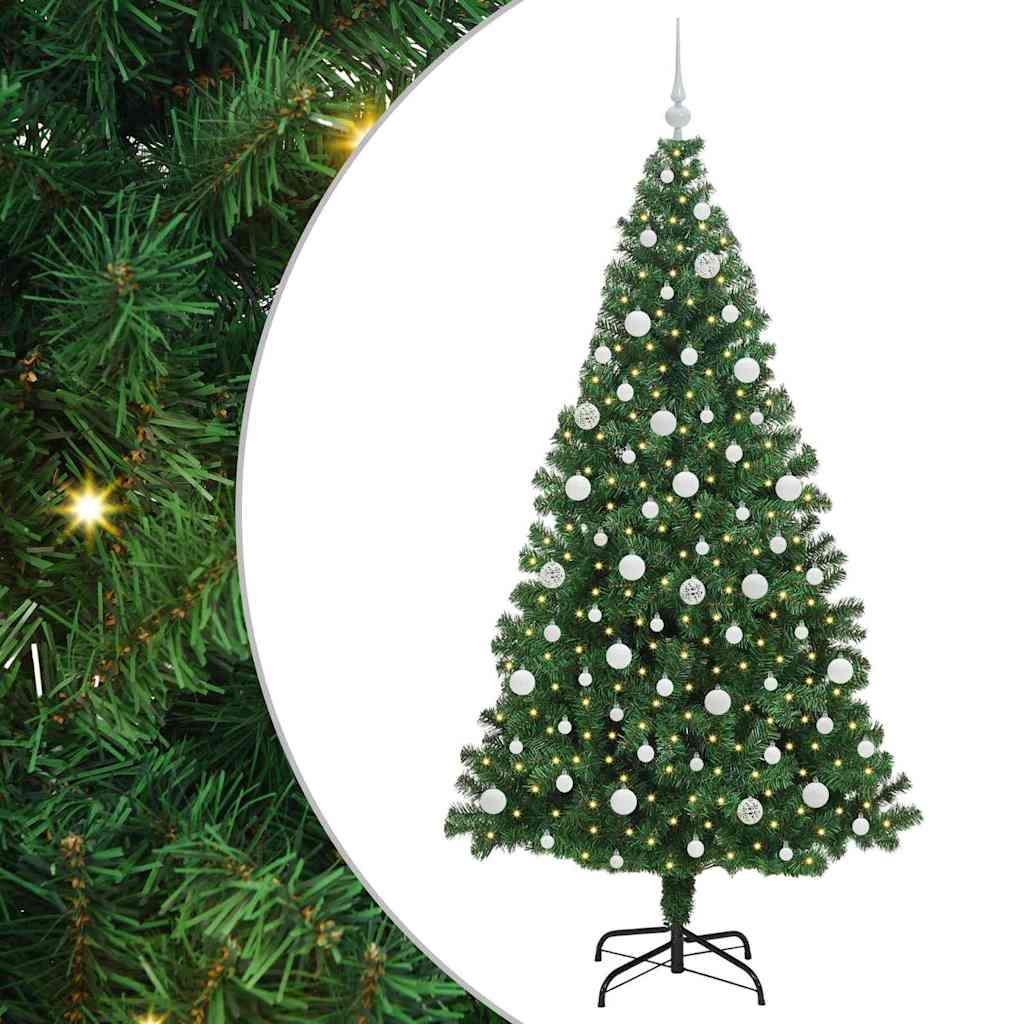 Künstlicher Weihnachtsbaum mit 300 LEDs mit Ständer Grün 210 cm
