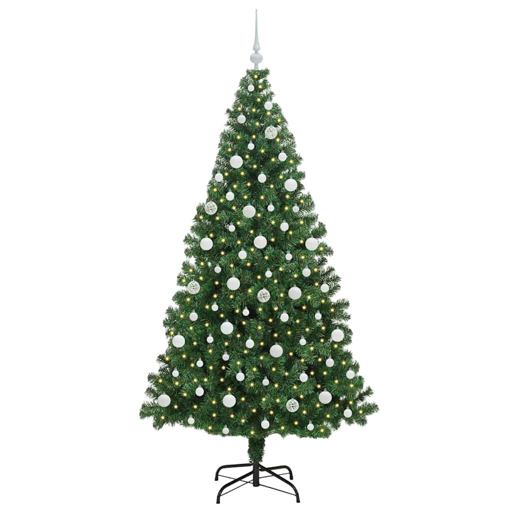 Künstlicher Weihnachtsbaum mit 300 LEDs mit Ständer Grün 210 cm
