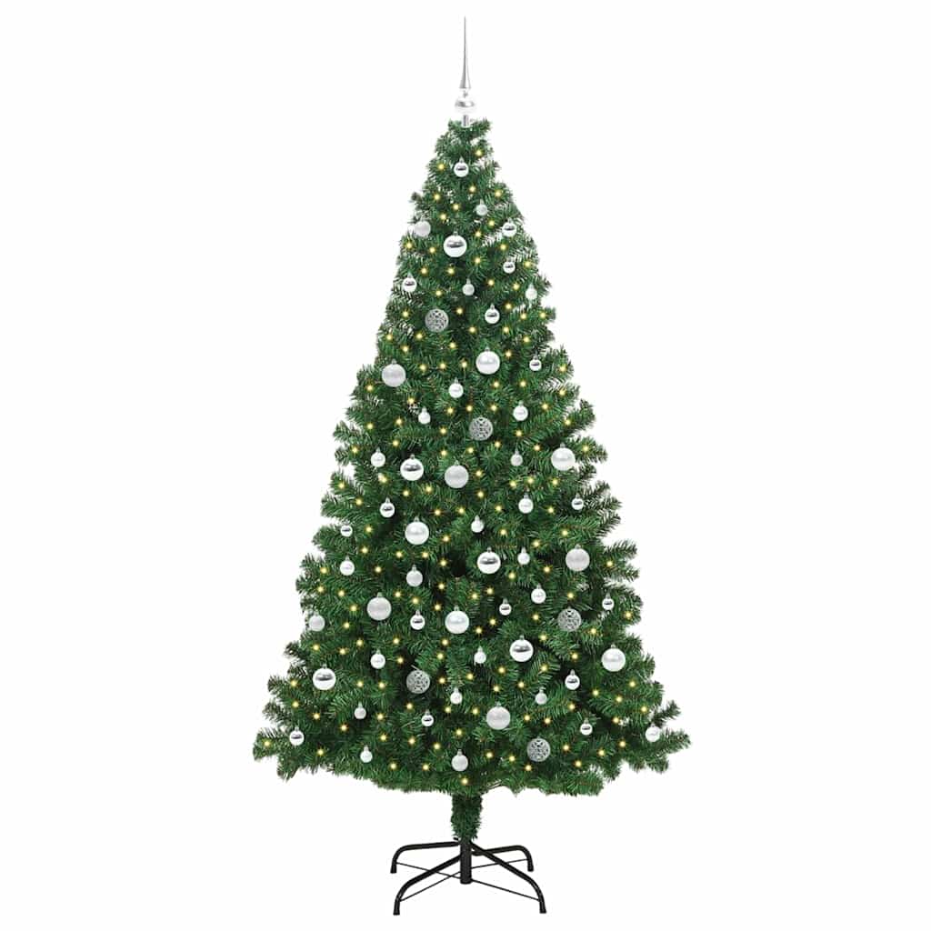 vidaXL Künstlicher Weihnachtsbaum mit 300 LEDs mit Ständer Grün 210 cm
