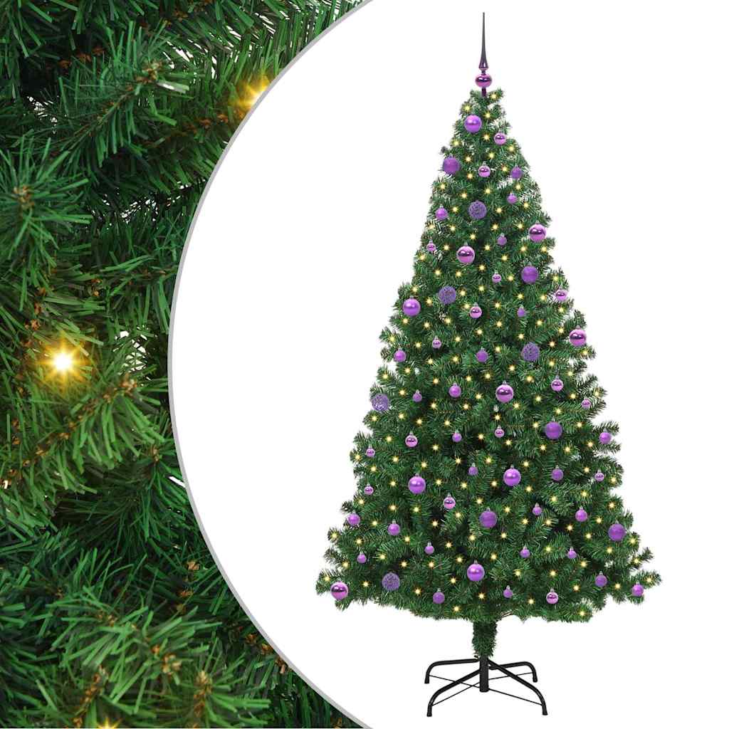 vidaXL Künstlicher Weihnachtsbaum mit 300 LEDs mit Ständer Grün 210 cm