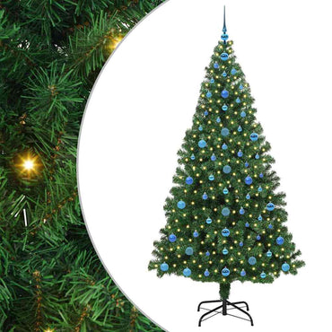 vidaXL Sapin de Noël artificiel avec 300 LED et support Vert 210 cm