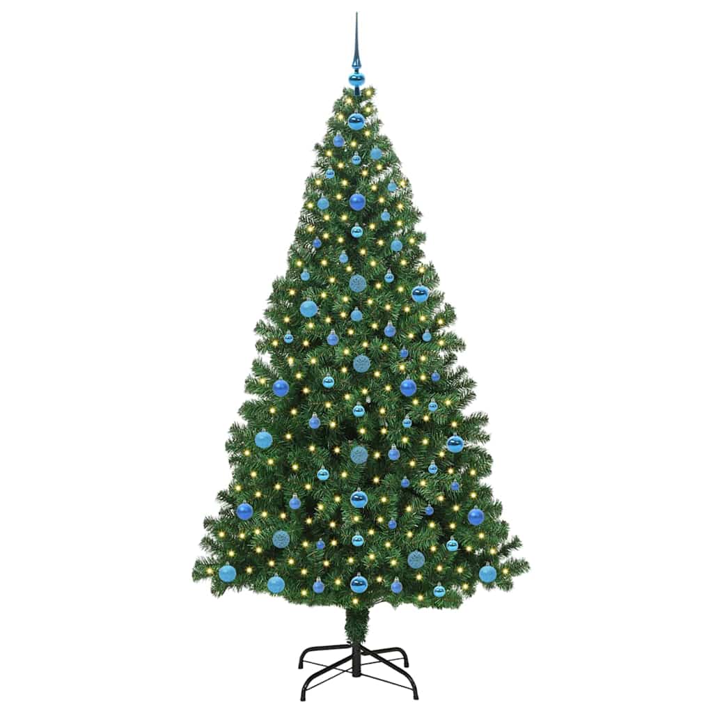 vidaXL Sapin de Noël artificiel avec 300 LED et support Vert 210 cm