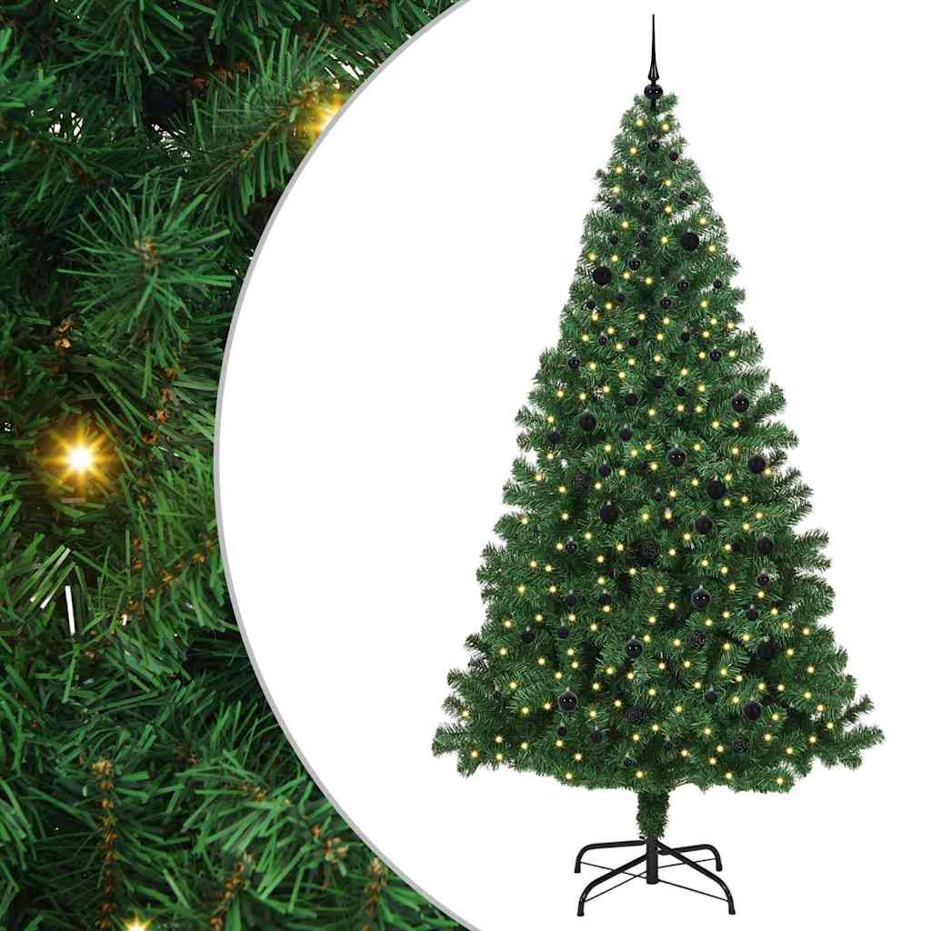 Künstlicher Weihnachtsbaum mit 300 LEDs mit Ständer Grün 240 cm