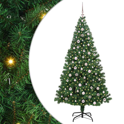 Künstlicher Weihnachtsbaum mit 300 LEDs mit Ständer Grün 240 cm