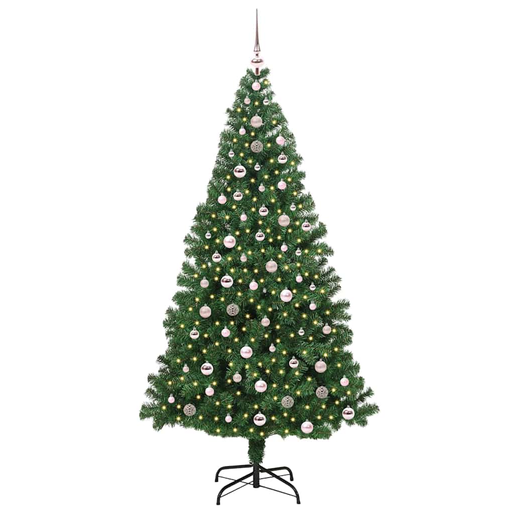 Künstlicher Weihnachtsbaum mit 300 LEDs mit Ständer Grün 240 cm