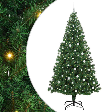 vidaXL Sapin de Noël artificiel avec 300 LED et support Vert 240 cm