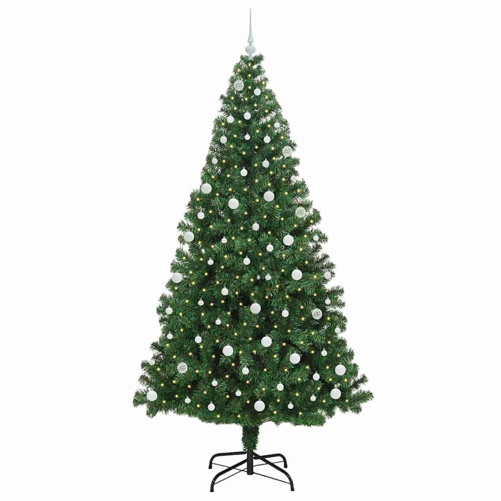 Künstlicher Weihnachtsbaum mit 300 LEDs mit Ständer Grün 240 cm