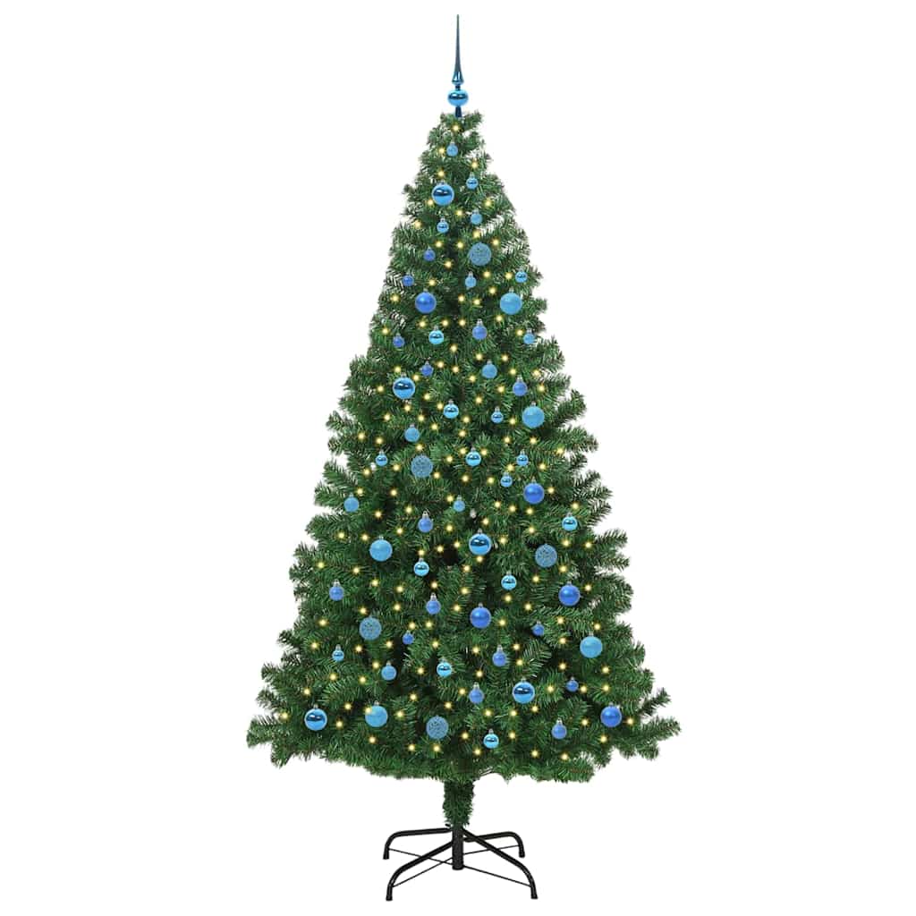 Künstlicher Weihnachtsbaum mit 300 LEDs mit Ständer Grün 240 cm