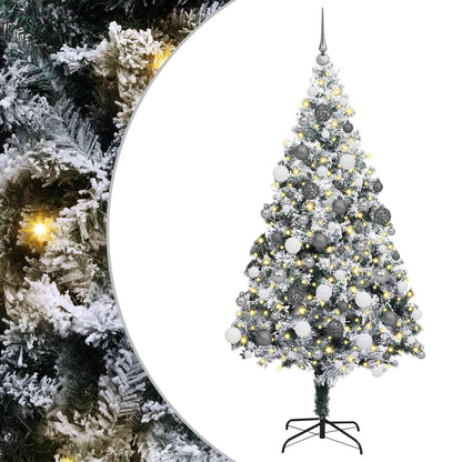 vidaXL Künstlicher Weihnachtsbaum mit 300 LEDs mit Ständer Weiß 180 cm