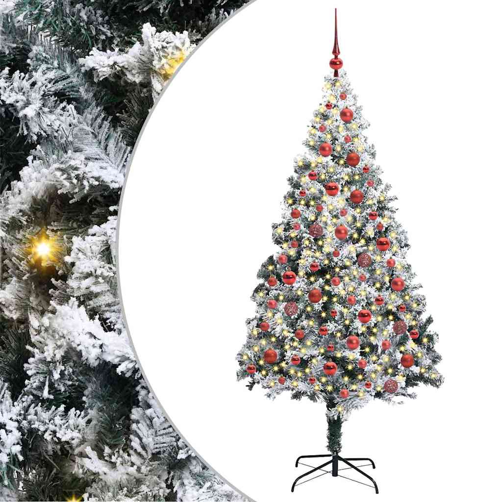 Künstlicher Weihnachtsbaum mit 300 LEDs mit Ständer Weiß 180 cm