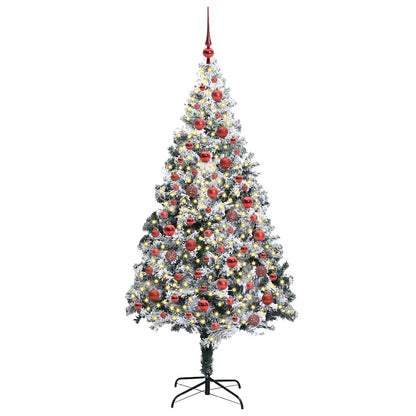 Künstlicher Weihnachtsbaum mit 300 LEDs mit Ständer Weiß 180 cm