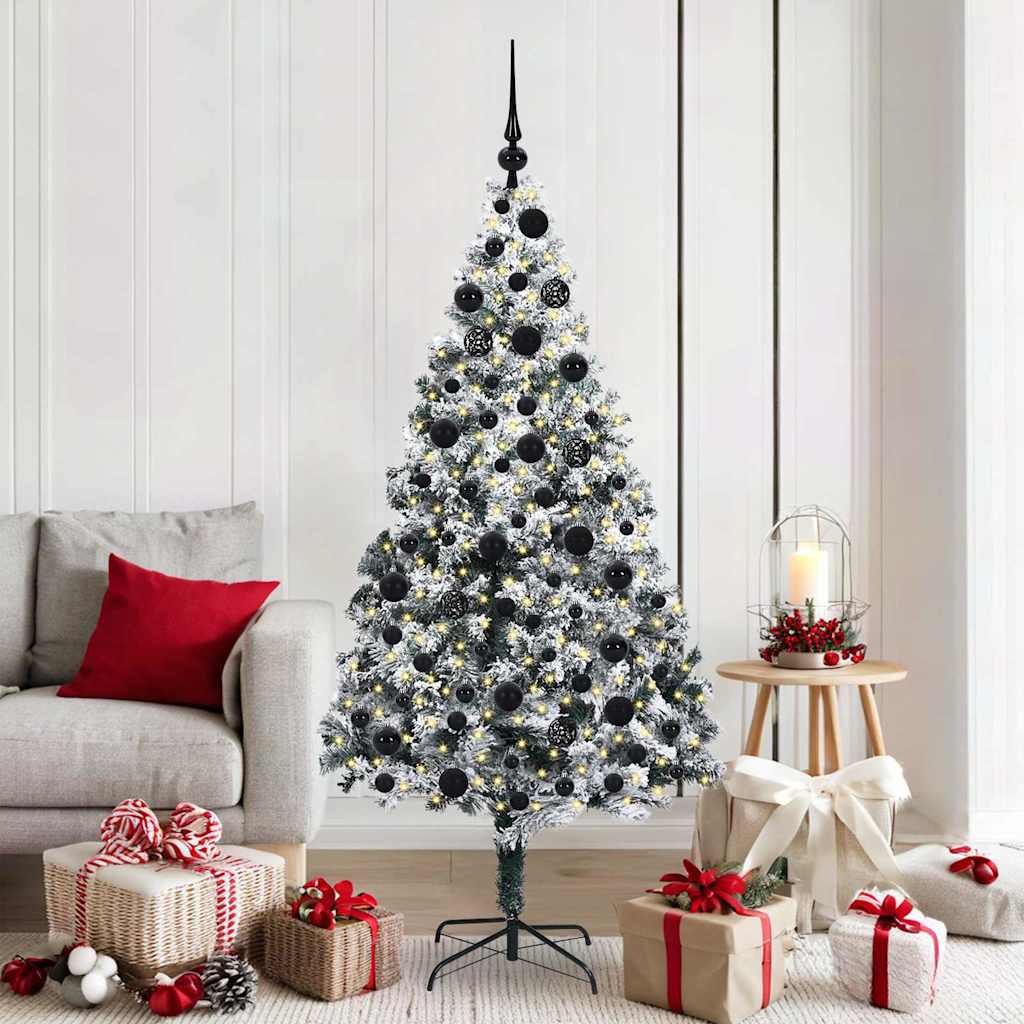 vidaXL Künstlicher Weihnachtsbaum mit 300 LEDs mit Ständer Weiß 180 cm